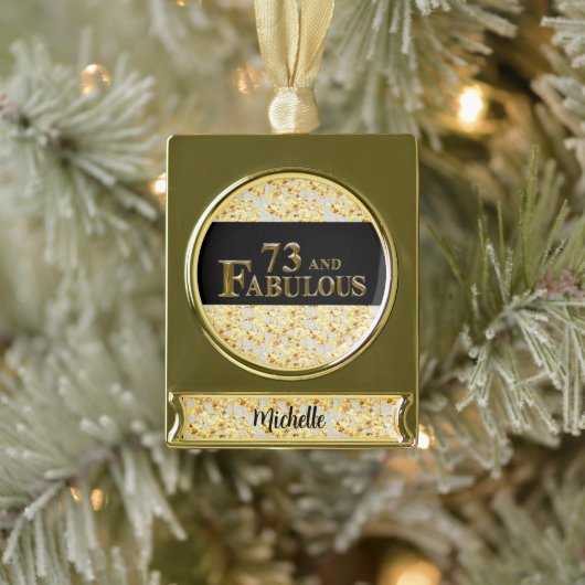 73. Geburtstag Banner-Ornament Gold (Baum)