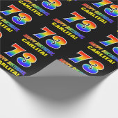 73. Geburtstag: Bold, Fun, Simple, Rainbow 73 Geschenkpapier (Ecke)