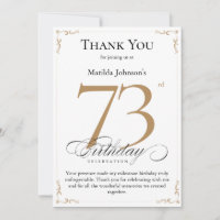 73. Geburtstag Dankeschön Karte mit Tribut