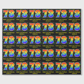 73. Geburtstag: Farbige Musiksymbole, Regenbogen 7 Geschenkpapier (Flach)