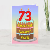 73. Geburtstag — Fun Cake & Candles, w/Individuell Karte (Vorderseite)