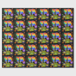 73. Geburtstag: Fun Fireworks, Rainbow Look # "73" Geschenkpapier