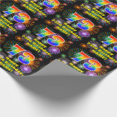 73. Geburtstag: Fun Fireworks, Rainbow Look # "73" Geschenkpapier (Ecke)
