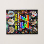 73. Geburtstag: Fun Rainbow #, Individuelle Name + Puzzle (Horizontal)