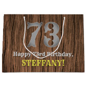 73. Geburtstag: Inspirierter Country Western Look, Große Geschenktüte (Vorderseite)