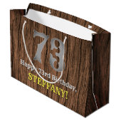 73. Geburtstag: Inspirierter Country Western Look, Große Geschenktüte (Rückseite Schrägansicht)