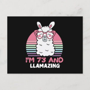 73. Geburtstag Llamazing Lama 73 Jahre alte Geburt Postkarte