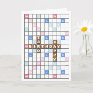73. Geburtstag, Word Game Board Karte