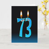 73. Geburtstags-Kerzen Karte (Gelbe Blume)