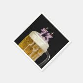 73. Geburtstagsbiere auf schwarzen Napkins Serviette (Ecke)