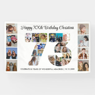 73. Geburtstagsfeier Nummer 73 Fotocollage Banner