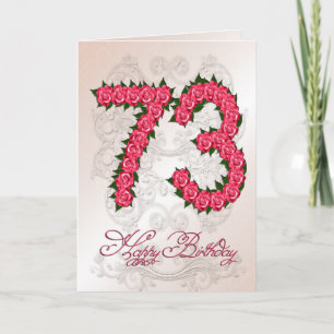 73. Geburtstagskarte mit Rose und Blätter Karte