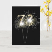 73. Geburtstagsparkler auf Black Card Karte (Gelbe Blume)
