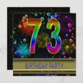 73. Geburtstagsparty Einladung mit Blasen (Vorne/Hinten)