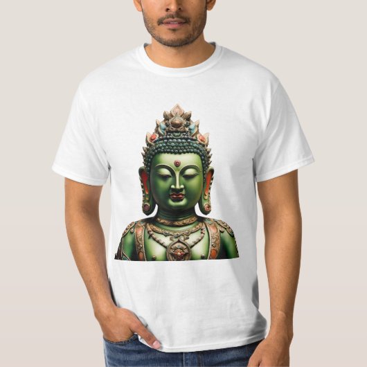 73 Green Tara - buddhistischer Maske-T - Shirt (Vorderseite)