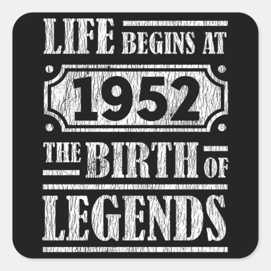 73 Jahre alt 1952 Geburt der Legende 73. Geburtsta Quadratischer Aufkleber (Vorderseite)