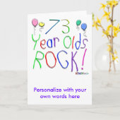 73 Jahre alt Rock ! Karte (Gelbe Blume)