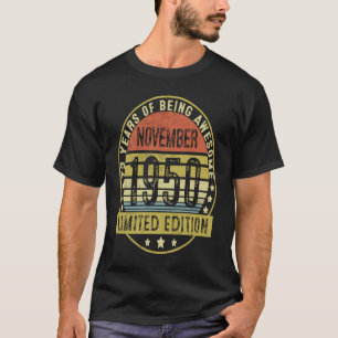 73 Jahre Vintag im November 1950 73. Geburtstag T-Shirt