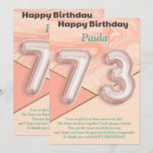 73-jährige Mädchen Happy Birthday Card (Vorne/Hinten)