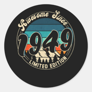 73 Year Old Vintage 73rd Year Old Birthday 1949 Runder Aufkleber