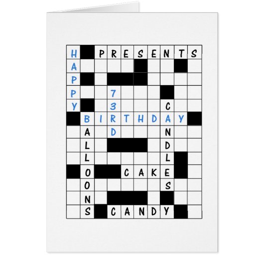 73rd Birthday, Crossword Puzzle (Vorne)