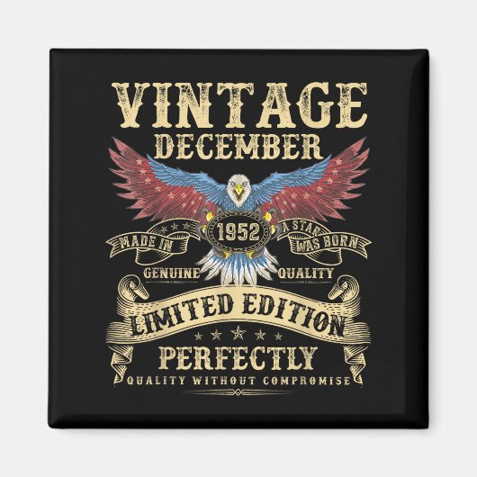 73rd Birthday December 1952 Men Funny 73 Years Old Magnet (Vorne)