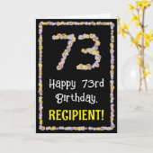 73rd Birthday: Floral Flowers Number, Custom Name Karte (Gelbe Blume)