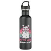 73rd Birthday Llamazing Llama 73 Year Old Birthday Edelstahlflasche (Vorderseite)