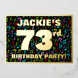 73rd Birthday Party — Fun, Colorful Music Symboc Folieneinladung