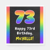 73rd Birthday: Rainbow Spectrum # 73, Custom Name Serviette (Vorderseite)