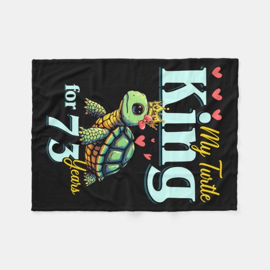 73rd Wedding Anniversary Couples My Turtle King Fo Fleecedecke (Vorderseite (Horizontal))