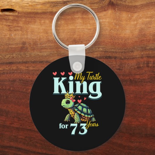 73rd Wedding Anniversary Couples My Turtle King Fo Schlüsselanhänger (Vorderseite)