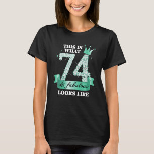 74 & Fabulous I Türkise Black Party Group Foto T-Shirt