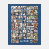 74 Foto-Collage-Raster - Benutzerdefinierter Text Fleecedecke (Vorderseite)