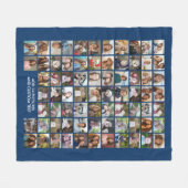 74 Foto-Collage-Raster - Benutzerdefinierter Text Fleecedecke (Vorderseite (Horizontal))