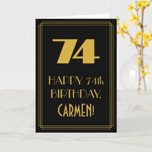 74. Geburtstag – Art Deco inspiriertes Aussehen "7 Karte