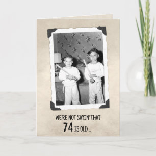 74. Geburtstag Humor Junge Jungen mit Baseballschl Karte