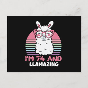 74. Geburtstag Llamazing Llama 74 Jahre alt Geburt Postkarte