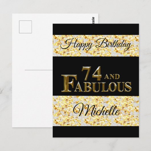74. Geburtstag Postkarte (Vorne/Hinten)