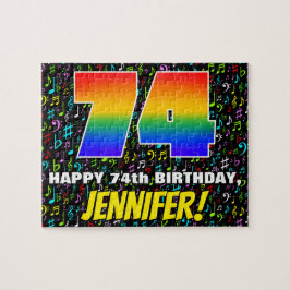 74. Geburtstag — Spaß, farbenfrohe Musiksymbole &  Puzzle
