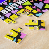 74. Geburtstag — Spaß, Liebende Herzformen + "74" Puzzle (Seite)