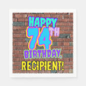 74. Geburtstag ~ Spaß, Urban Graffiti Inspiriert L Serviette (Vorderseite)