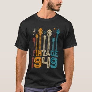 74. Geburtstag Vintage 1949 Gitarrist Gitarre T-Shirt