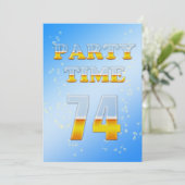 74. Geburtstagsfeier mit Bier Einladung (Stehend Vorderseite)