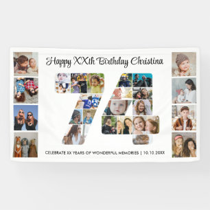 74. Geburtstagsfeier Nummer 74 Fotocollage Banner