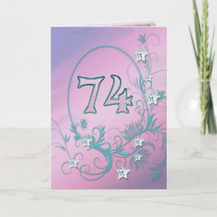 74. Geburtstagskarte mit Diamantenstars Karte