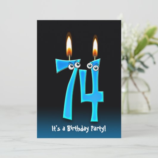 74. Geburtstagsparty Einladung (Stehend Vorderseite)