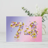 74. Geburtstagsparty mit Blumenbriefen Einladung (Stehend Vorderseite)