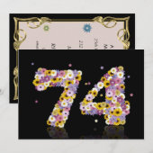74. Geburtstagsparty mit Blumenbriefen Einladung (Vorne/Hinten)