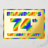 74. Geburtstagsparty — Spaß, Regenbogenspektrum "7 Folieneinladung (Vorderseite)